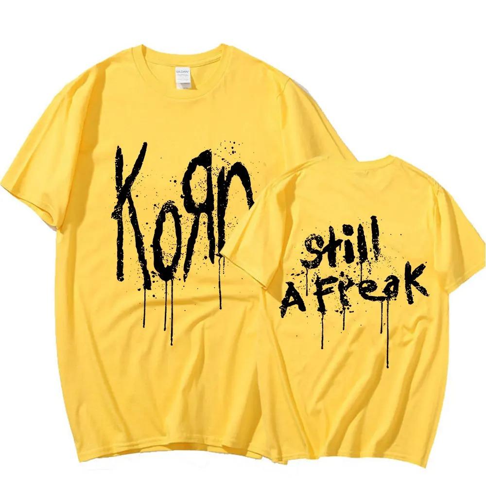 Korn Musikkonsert Rockeband VERDENSTURNÉ Bomulls T-skjorte Menn Kvinner Kortermet T-skjorte Sommer Oversized T-skjorter Topper