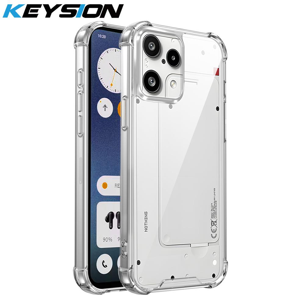 

KEYSION Four-Corners Shockproof Transparent Case for Nothing Phone 3A Lite TPU+PC Clear Phone Back Cover for Nothing 3A Lite for Nothing 3A Lite чистый