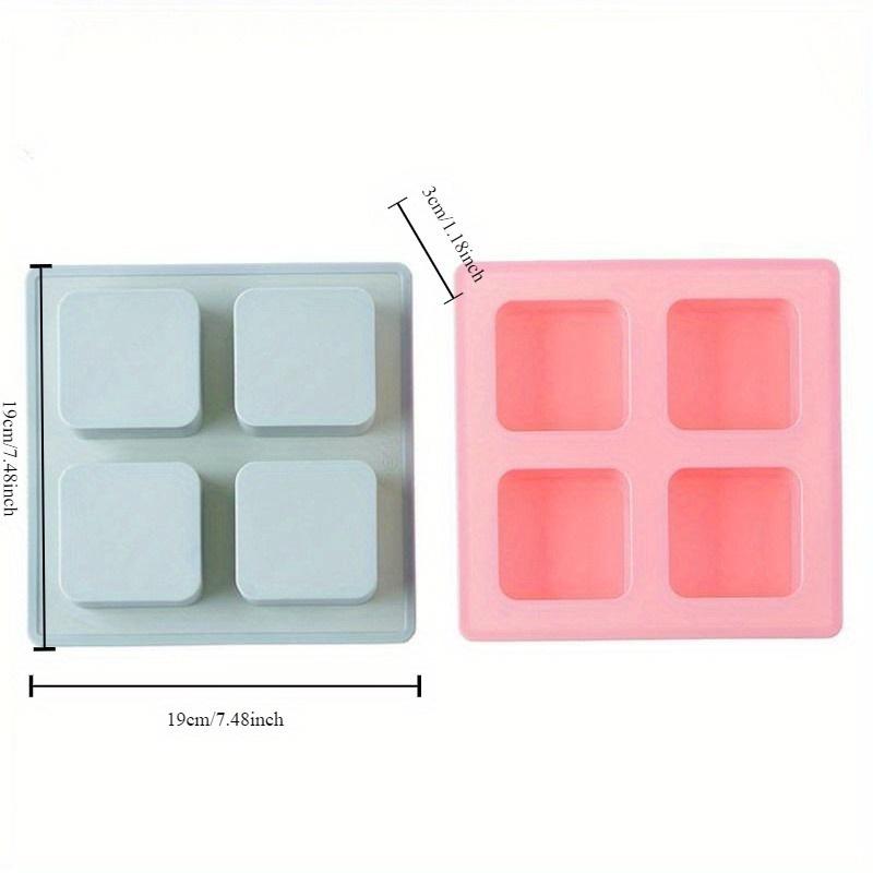 4 Grid Soap Mold DIY Handmade Soap Mold Silicone Bakeware Cake Baking Aromatherapy Rice Cake Mold Tool