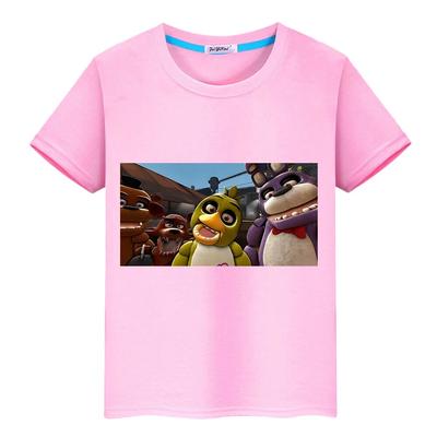 Bear Rabbit Game Kawaii Summer 100%Cotton T-shirt Casual Boy Short Anime Tees FNAF Print Tops Kids Clothes Girls Y2k One Piece