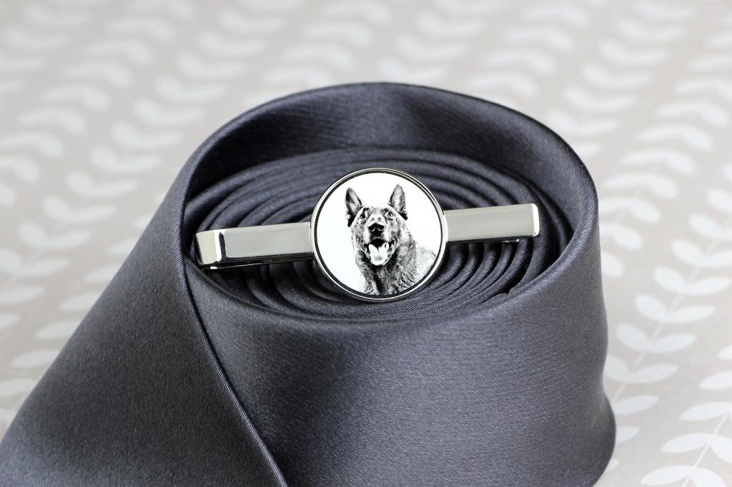 Malinois Belgian Shepherd Dog - tie clip with a dog, personalized tie clip, a unique gift for a man from the Art-Dog brand