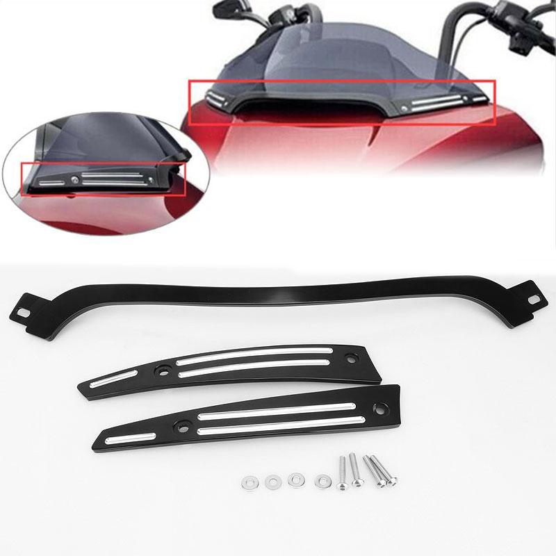 

Накладка на лобовое стекло мотоцикла с ЧПУ, черная для Harley Touring Road Glide FLTR