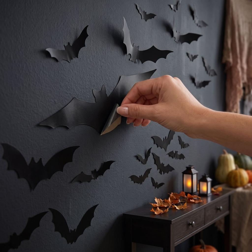 Halloween Black Stickers Count for Party Decorations