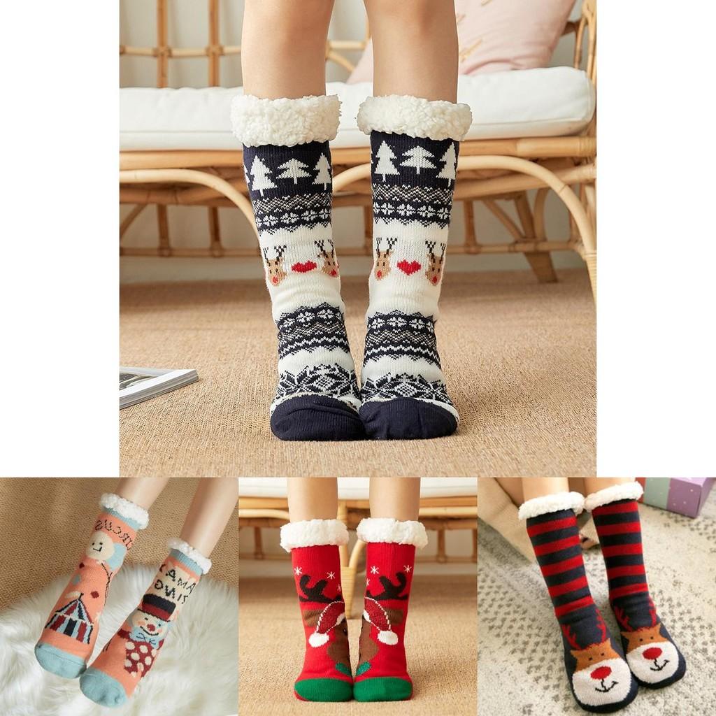Festive Christmas Slipper Socks Featuring Soft Faux Fleece Lining And Gripper Soles