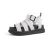 Fashion 2025 Large Summer New Thick Sole One Line Casual Roman Sandals Women's Cross Border Round Head Buckle Shoes