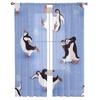 Penguins Skating Tulle Sheer Window Curtains For Living Room The Bedroom Modern Chiffon Voile Organza Curtains Decor Drapes