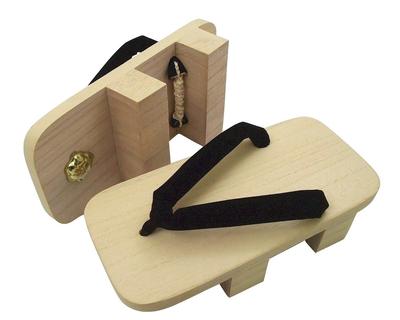 Paulownia Two Black Two Made In Yukata [ASAKUSA] Men's Geta, Teeth, Thong, Men's, Teeth, Japan, (M/L/LL/3L) (M)