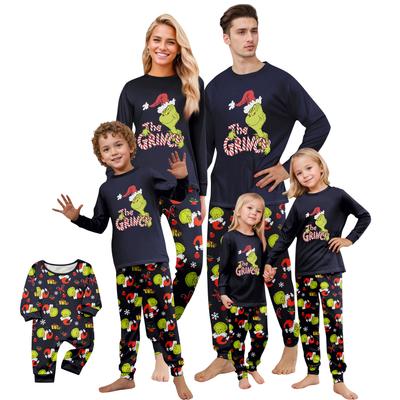 Druck Niedliches Familien-Set Pyjamas, Hauskleidung, Familien-Set Langarm-Oberteil Hosen-Set