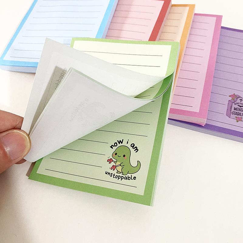 Colorful Striped Self-Adhesive Sticky Notes Memo Pad