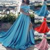 Formal Dress Off Shoulder High Slit Elegant Floor Length Prom Dress for Wedding