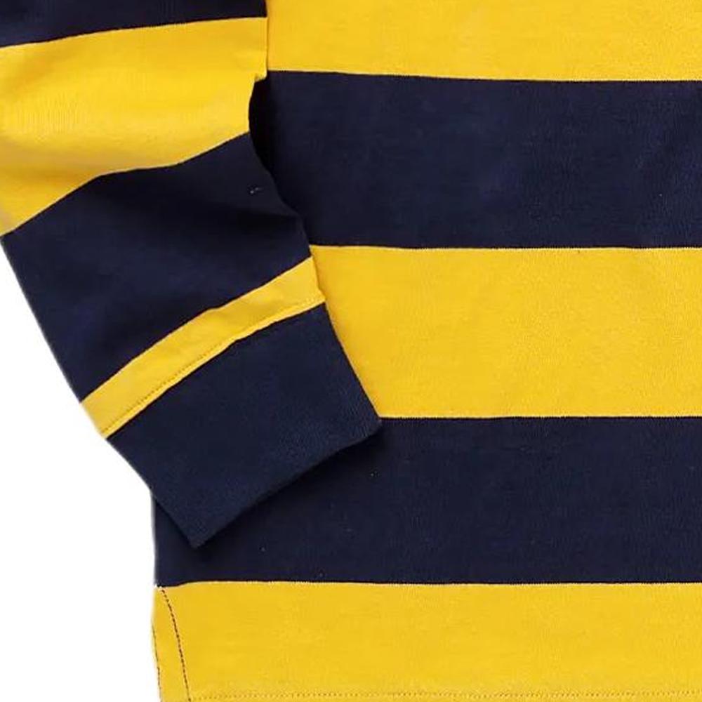 Polo Ralph Lauren Color Block Gestreiftes Logo Bestickt Pullover Langarm Poloshirt Herren Tops Gelb 710717116-042