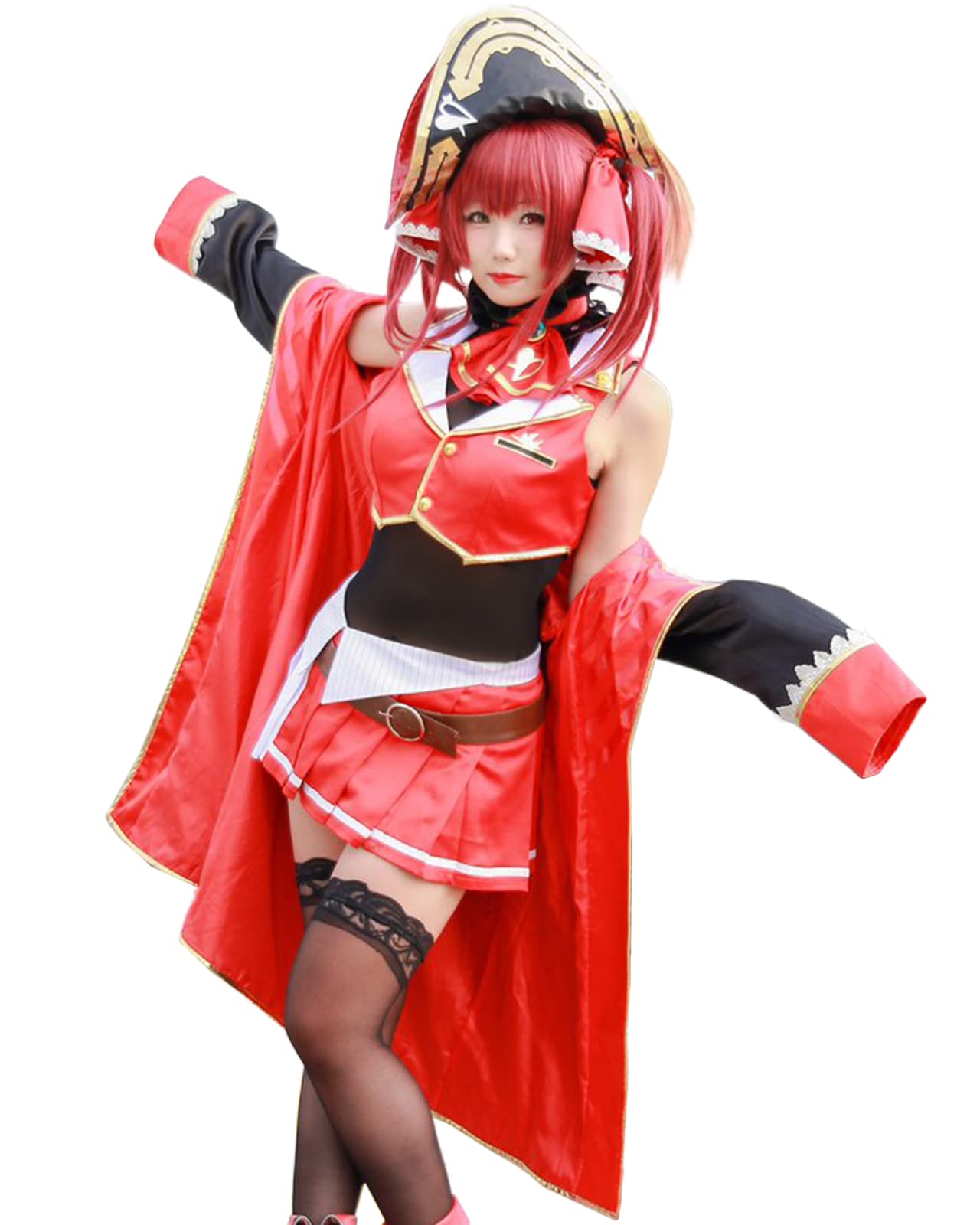 

[Milky Time] Hololive Houshou Marine Cosplay Costume, VTuber Virtual Captain Houshou Marin (Costume)