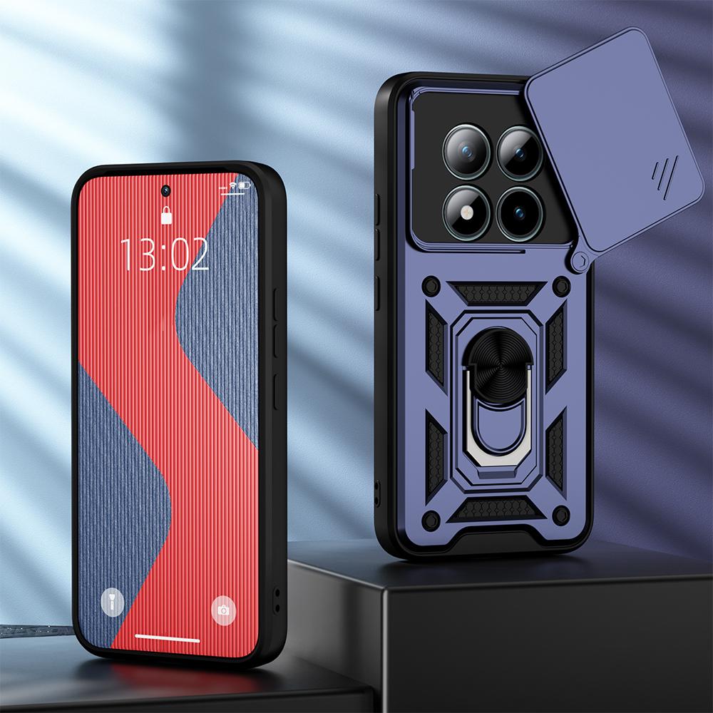 KEYSION Shockproof Case for Redmi Note 15 Pro 4G 15 Pro+ 5G Slide Camera Lens Protection Ring Stand Phone Cover for Redmi Note15