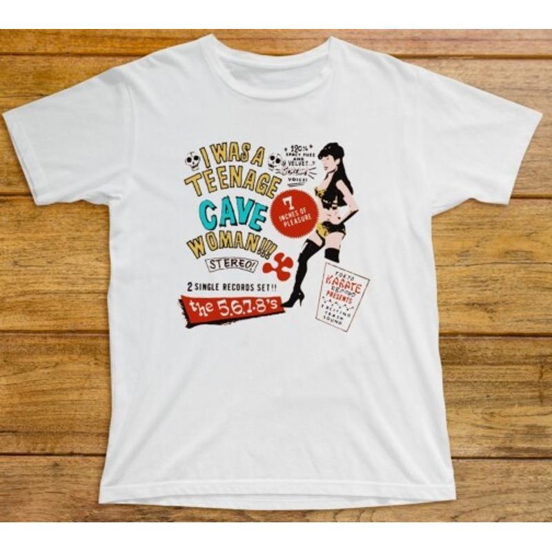 The 5 6 7 8 s I Was A Teenage Cave Woman T Shirt 982 Music Garage Surf Punk Rock S разноцветный