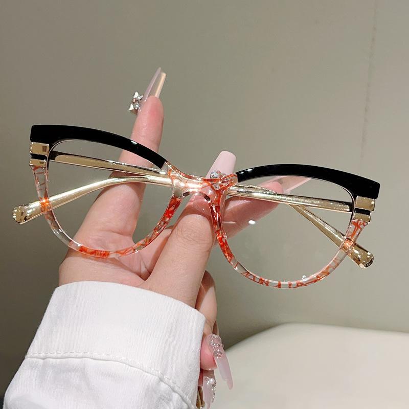 Vintage Cat Eye Anti Blue Light Optical Lens Glasses Women Luxury Myopia Customize Prescription Photochromic Eye Glasses Frame