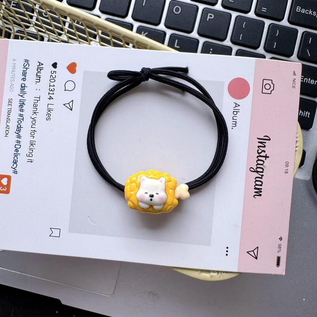 Westie Sweet Cartoon Fluffy Hair Tie - Girlish Rubber Band Headwear Accessory