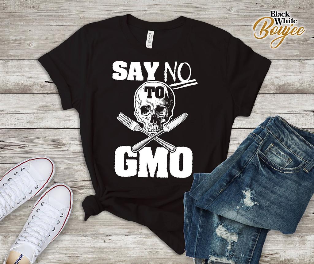 Healthy Eating T-shirt, Say No To GMO, Vegan Outfit, Vegetarian Girl Boy Shirt, Funny Vegetarian T-Shirt, No GMO Tee Shirt