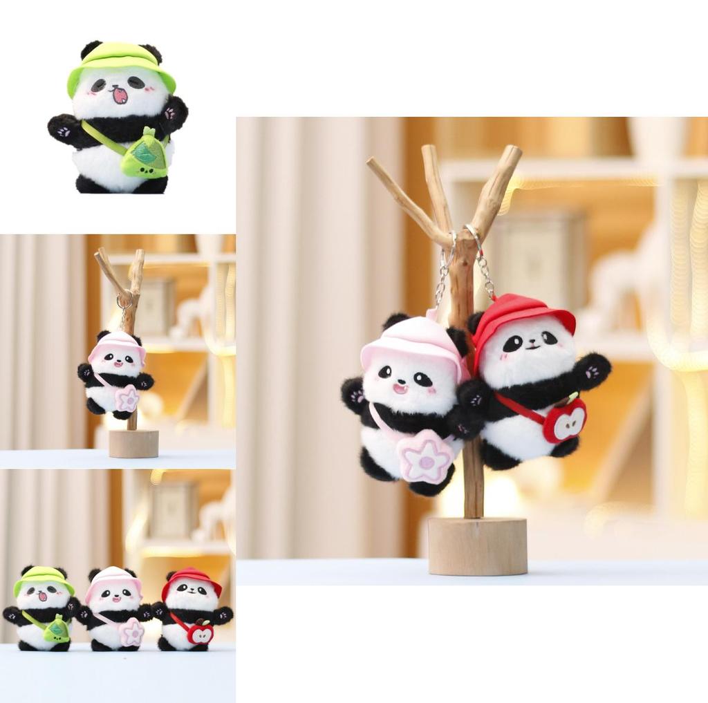 Panda Plush Toy With Keychain For Girls Soft Stuffed Animal Gift For Kids
