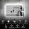 Bathroom Mirror with LED Lighting, Anti-Fog Pad, 3 Adjustable Colors, Silver