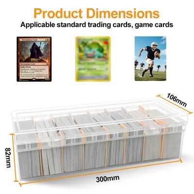 Holds 800+ Trading Card Storage Box for MTG PKM Cards Plastic Large Clear Compartmentalized Organizer Card Case for Sports PTCG