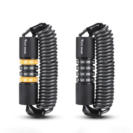 Cable Helmet Lock Quick Locking Waterproof 4-digit Password Anti-theft Motorcycle Helmet Password Lock Bike Supplies