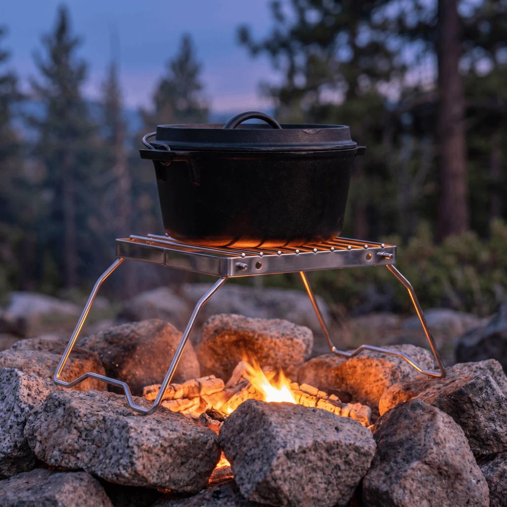 Portable Camp Fire Cooking Racks Stainless Steel Folding Grill Rack Campfire Grill  Outdoor Cooking