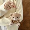 3D Fluffy Plush Bear For AirPods Case with Bow & Keychain Cute Shockproof Cover for AirPods 1 2 3 4 Pro Pro 2 Pro 3