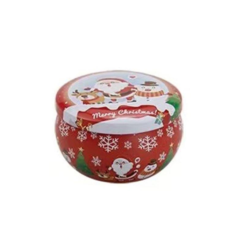 Weihnachts-Runde Eisen-Geschenkboxen Stabile Konstruktion Perfekt für Weihnachtsgeschenke Aufbewahrung von Süßigkeiten Kleinen Geschenken