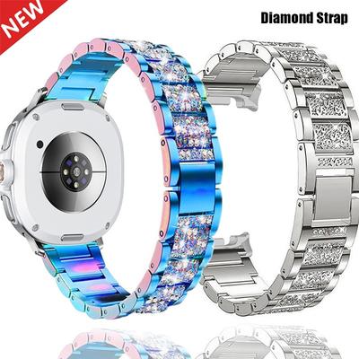 For Samsung Galaxy Watch 8 40mm 44mm / 8 Classic 46MM Metal Bling Stainless Steel Band For Samsung Watch Ultra 2025/7 Ultra 47MM