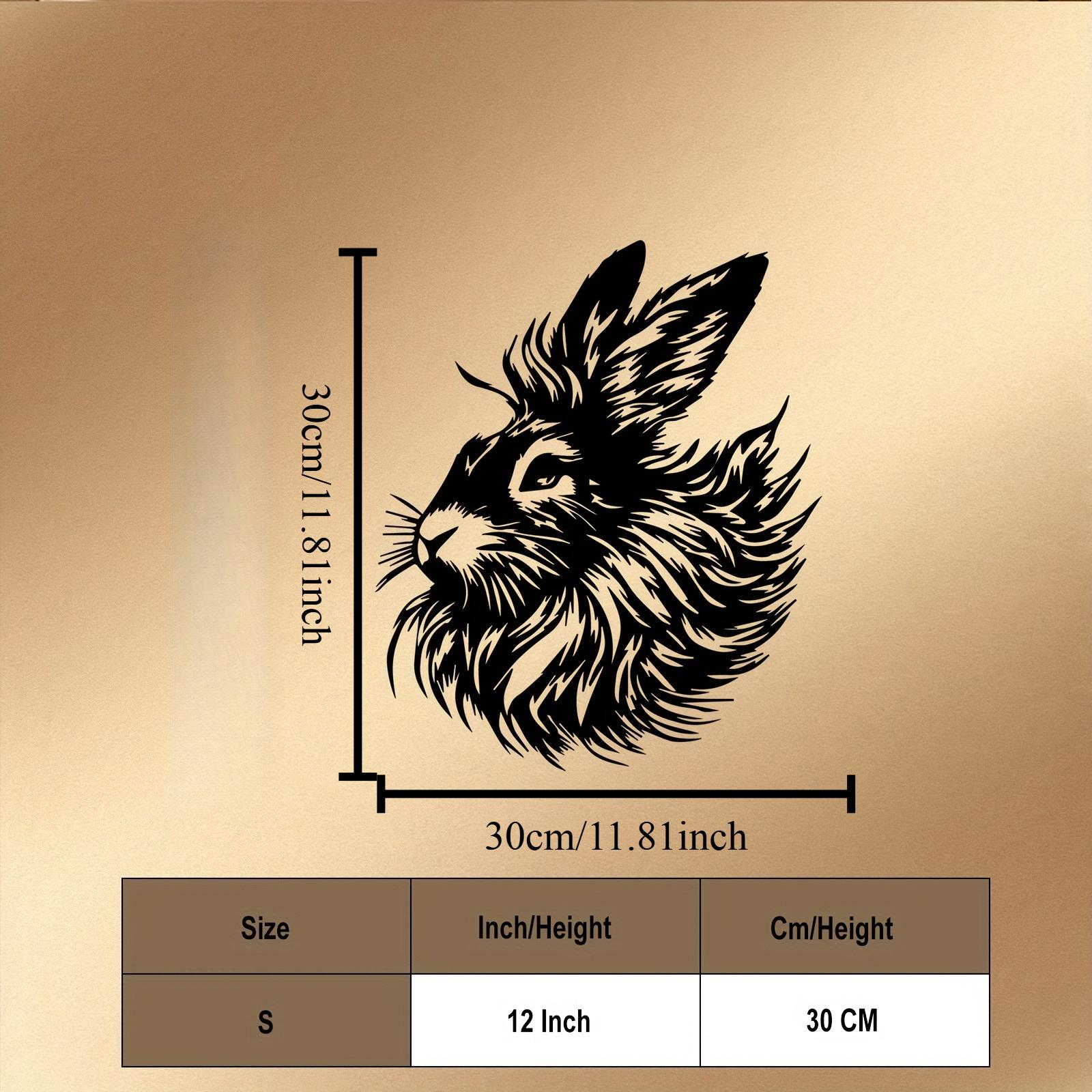 

Iron Rabbit Wall Art Vintage Sitting Lying Hare Metal Garden Decor Indoor Outdoor Christmas Easter Gift 12in