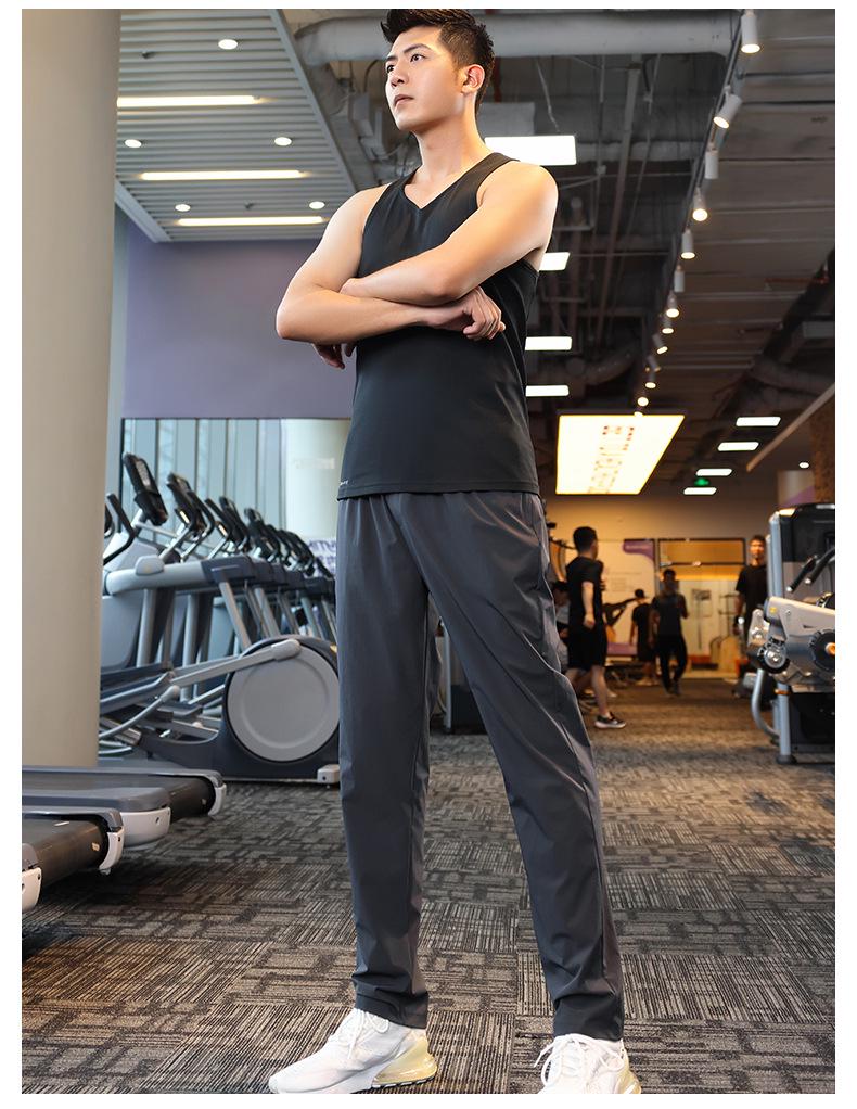 Men's Lightweight Quick-Dry Running Fitness Pants - Straight-Leg Micro-Elastic Spring Style