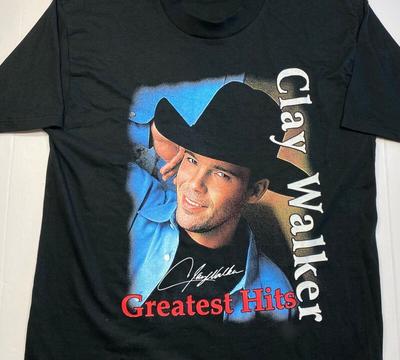 Vintage Clay Walker Music Lover Cotton Full Size Unisex Black Tee Shirt BL214 Unisex T-Shirt