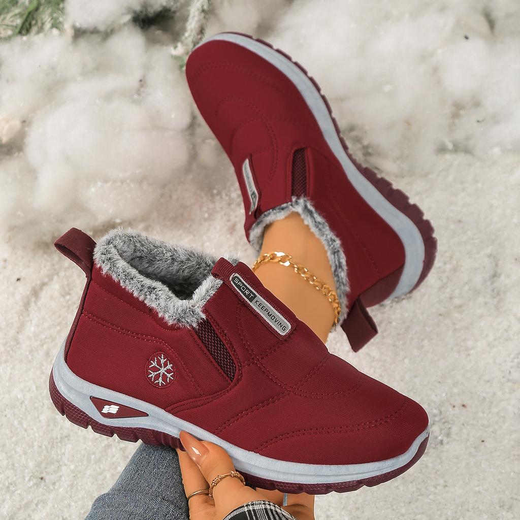 Winter Women's Snow Boots, Fleece and Thickened Warm Cotton Shoes, Anti-slip, Waterproof and Oil-proof, Comfortable Mom Shoes