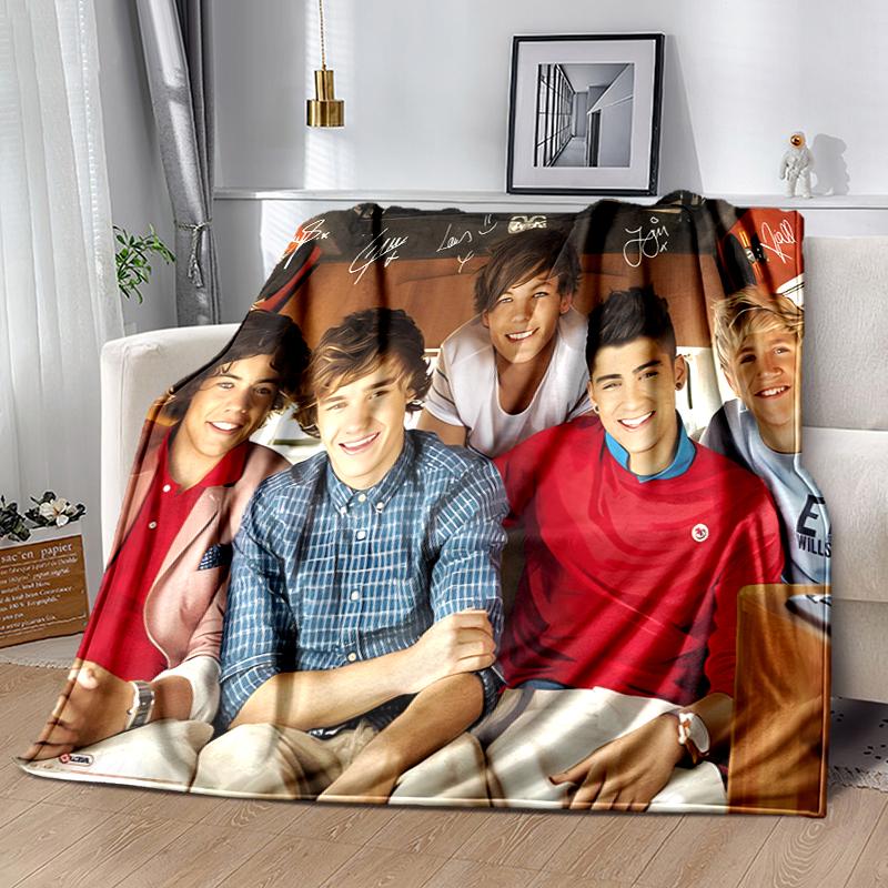 1pc Blanket One Direction Where We Are Now Print Design, Lightweight Blanket for Sofa, Bed- Soft &Warm, Gift for All Seasons Like Christmas, Halloween