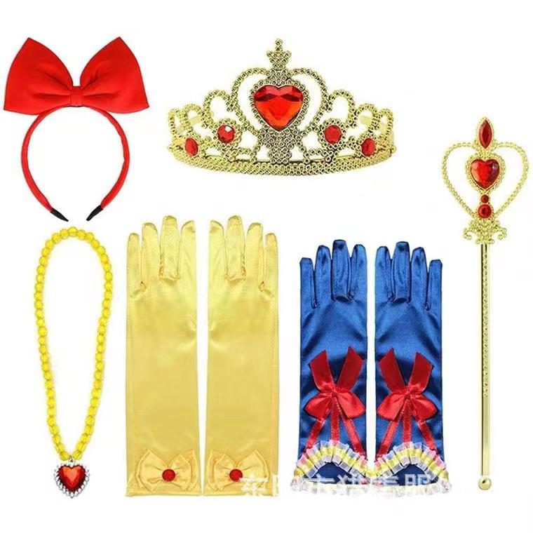 Princess Elsa Kids' Satin Gloves – Snow White Frozen Sophia Bow Performance Long Gloves