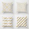 New Simple Geometric Stripes Wavy Golden Peach Leather Velvet Pillowcase Car Sofa Cushion Pillowcase