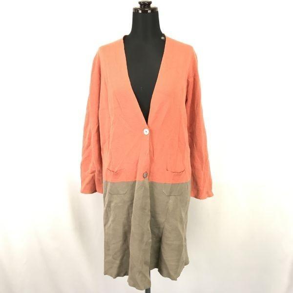 

Made in Italy / CIVIDINI / Long Cardigan / Dress [Women s 42 / Orange × Gray]