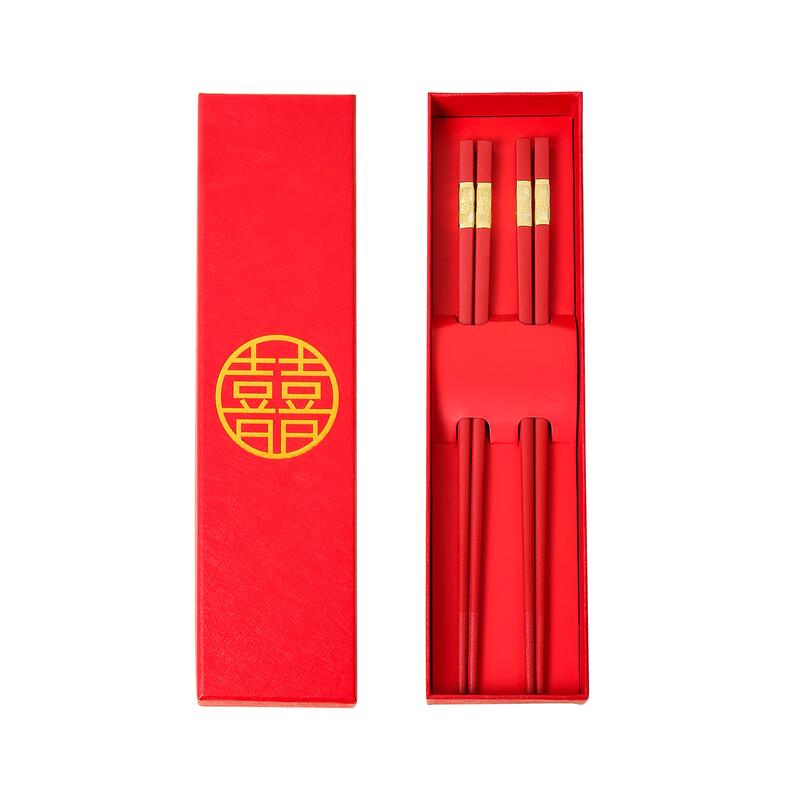 Red Wedding Alloy Chopsticks Gift Set