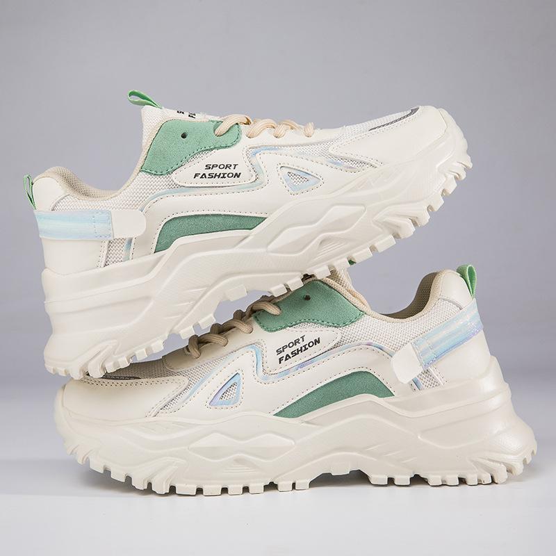 Spring and Autumn Casual Sports Daddy Shoes Low-top Single Shoes Flat-bottomed Muffin Thick-soled Lightweight Wear-resistant Non-slip