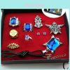 Stunning Black Butler Kuroshitsuji Ciel Phantomhive Cosplay Rings Necklace And Ear-nail Set For Fashion Enthusiasts