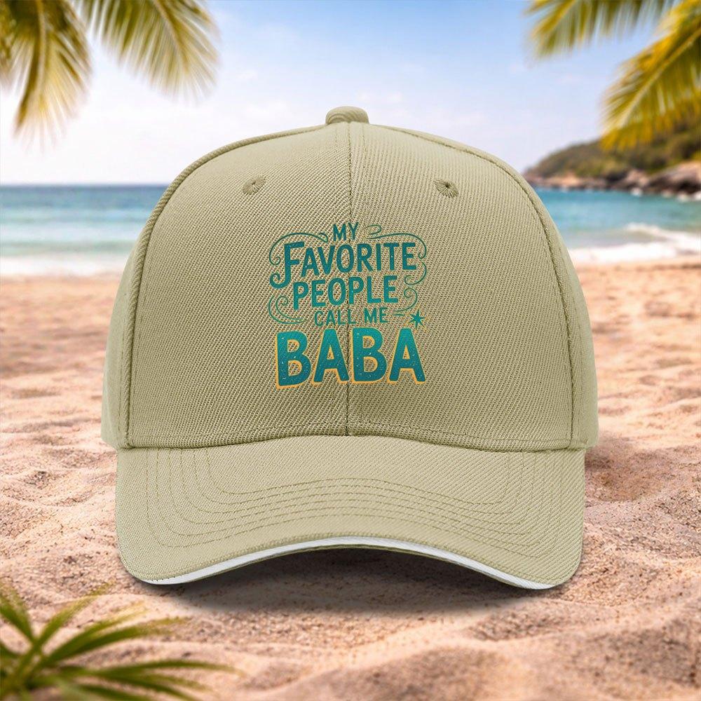 MY FAVORITE PEOPLE CALL ME BABA Baseball Cap  Adjustable Unisex Sporty Cap for Running Fitness Outdoor Lightweight
