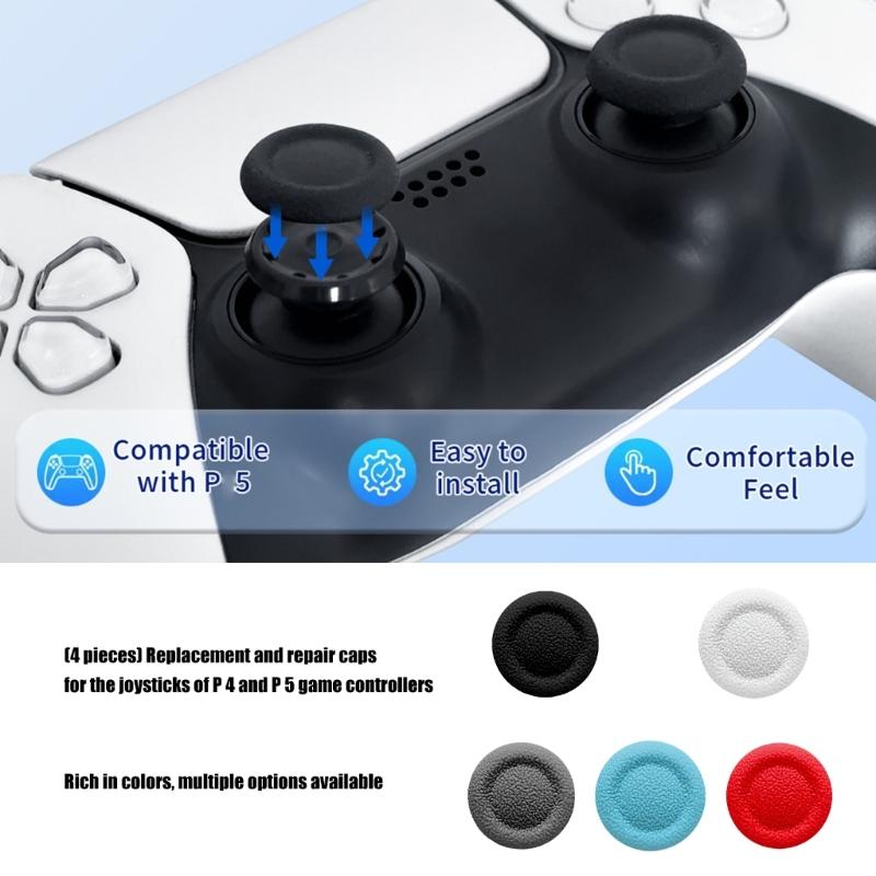 4pcs Game Controller Thumbstick Caps Replacement Analog Stick Rocker Caps Joystick Caps Gaming Accessories