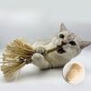 Cat Teaser Stick Toy Teasing Sounding Bell Wooden Stick Teeth Grinding Kitten Toy Interactive Knot Bite-resistant Cat Toy