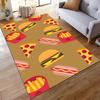 Fast Food Pattern Rug with Fries and Burgers - Non-slip Rug Suitable for Living Room and Bedroom Sofas.