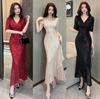 Schwarzes Abendkleid Damen High-End Light Luxury Nische Bankett Gastgeber Pailletten Fischschwanzkleid