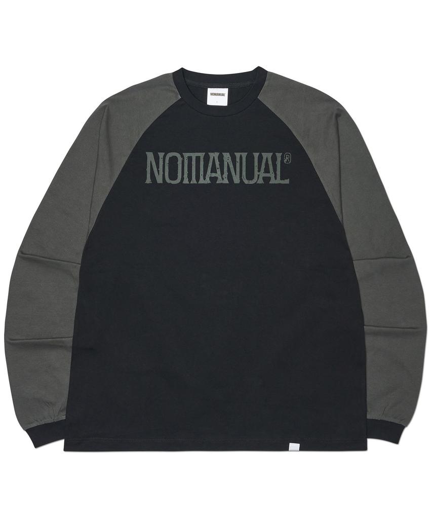 Nomaenyueol Duo Tone Raglan Long Sleeve Tee - Black