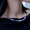 2025 Elegant High-End Choker: Transparent White Crystal, Opal, and Pearl Necklace for Women