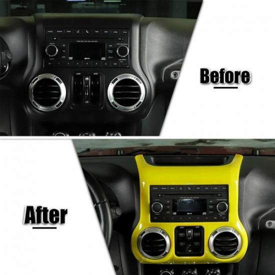 Center Console Panel Cover Trim Bezels For Jeep Wrangler JK JKU 2011-2017 Yellow