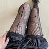 Women Hollow Out Tights Sexy Lace Mesh Fishnet Stockings Girls Lingerie Hosiery Hot White Black Cross Thigh High Long Pantyhose