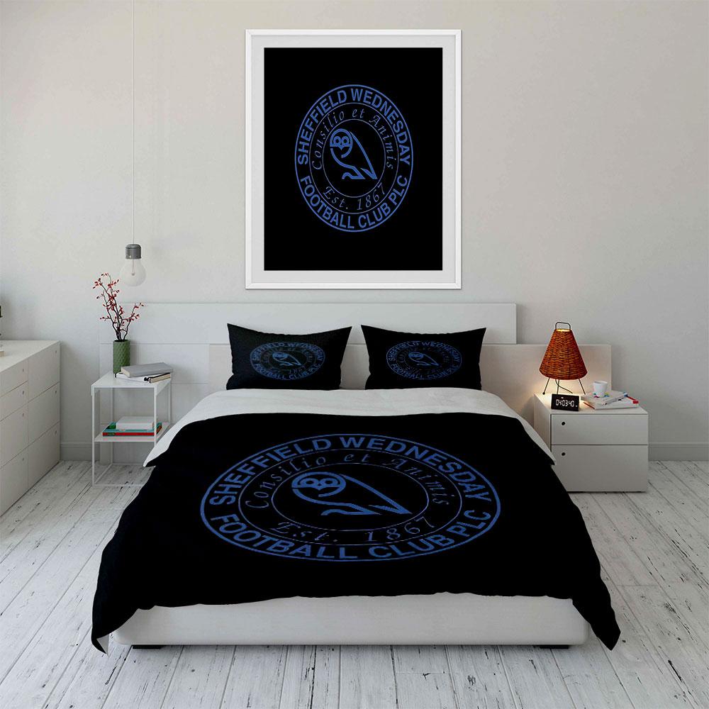 """Set Lenzuola Sheffield Wednesday" Set Copripiumino Copripiumino Federe"""  (1 * Copripiumino 2 * Federe, senza piumino)